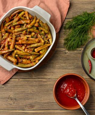 Okra with herbs